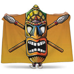 Tiki Totem Print Hooded Blanket