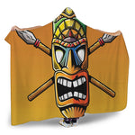 Tiki Totem Print Hooded Blanket