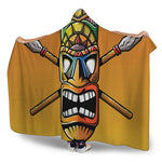 Tiki Totem Print Hooded Blanket