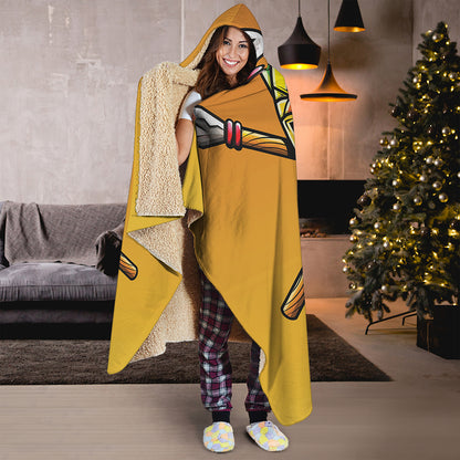 Tiki Totem Print Hooded Blanket
