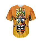 Tiki Totem Print Men's Baseball Jersey