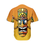 Tiki Totem Print Men's Baseball Jersey