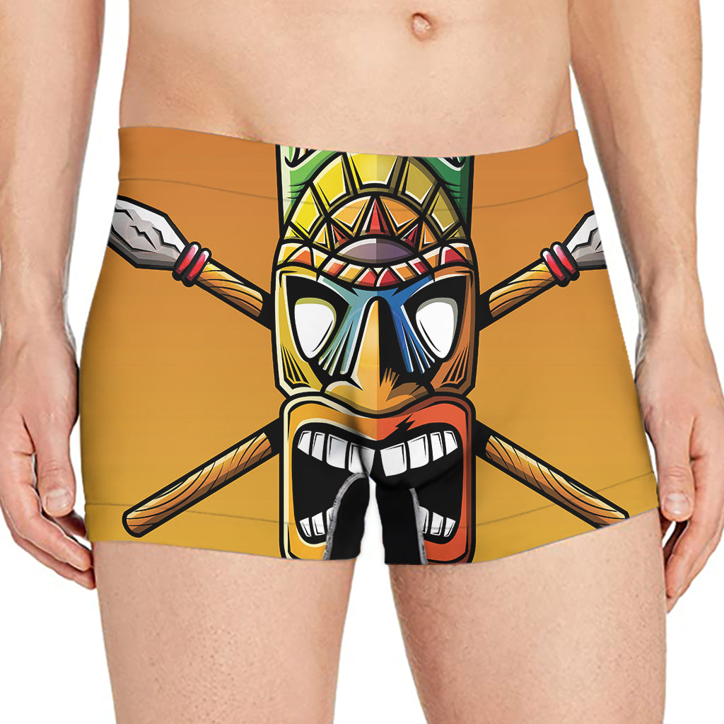 Tiki Totem Print Men's Boxer Briefs