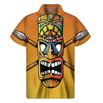 Tiki Totem Print Men's Short Sleeve Shirt