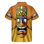 Tiki Totem Print Men's Short Sleeve Shirt