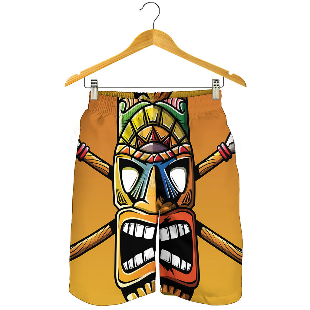 Tiki Totem Print Men's Shorts