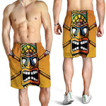 Tiki Totem Print Men's Shorts