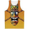 Tiki Totem Print Men's Tank Top