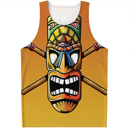 Tiki Totem Print Men's Tank Top