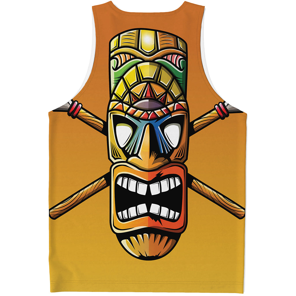 Tiki Totem Print Men's Tank Top