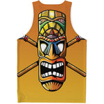 Tiki Totem Print Men's Tank Top