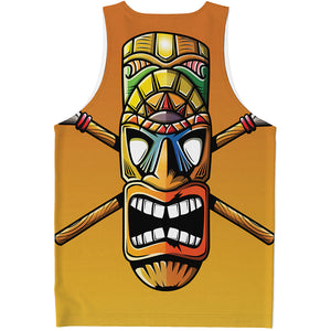 Tiki Totem Print Men's Tank Top