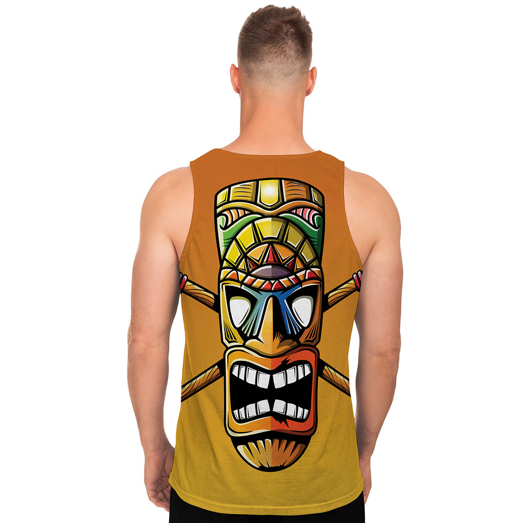 Tiki Totem Print Men's Tank Top