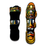 Tiki Totem Print Muay Thai Shin Guard