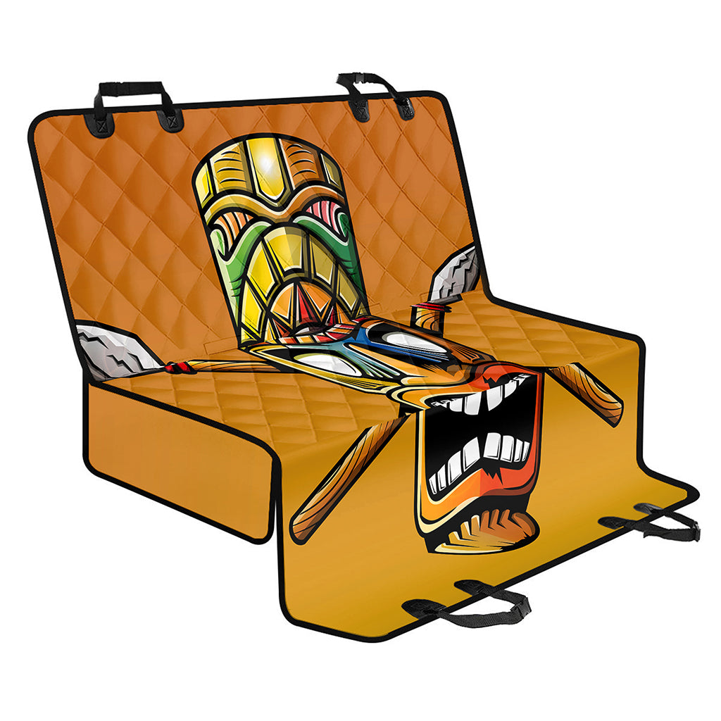 Tiki Totem Print Pet Car Back Seat Cover