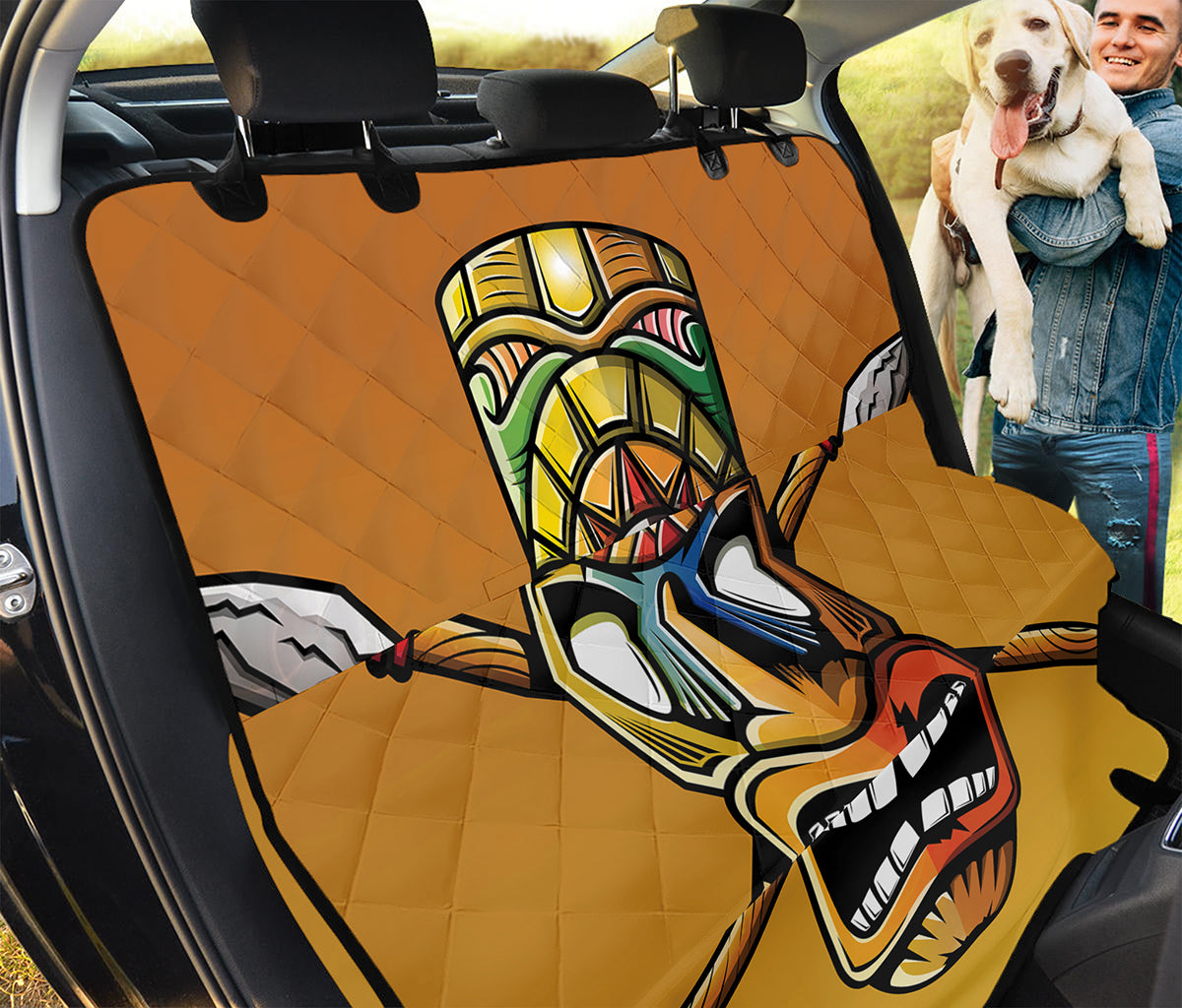 Tiki Totem Print Pet Car Back Seat Cover