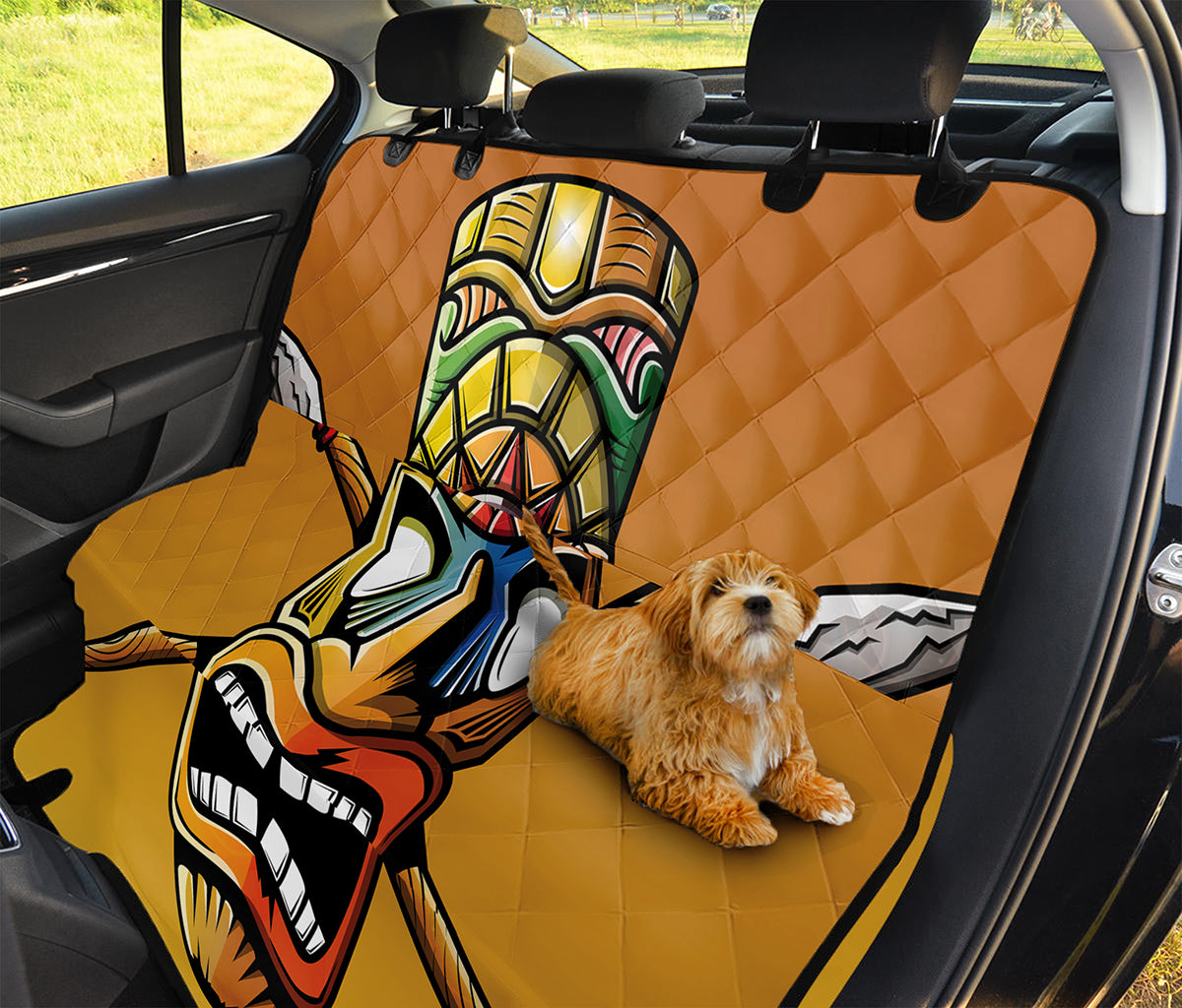 Tiki Totem Print Pet Car Back Seat Cover