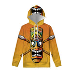 Tiki Totem Print Pullover Hoodie