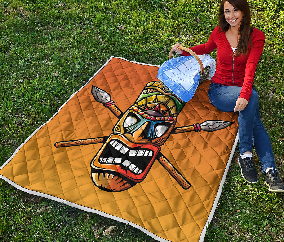 Tiki Totem Print Quilt