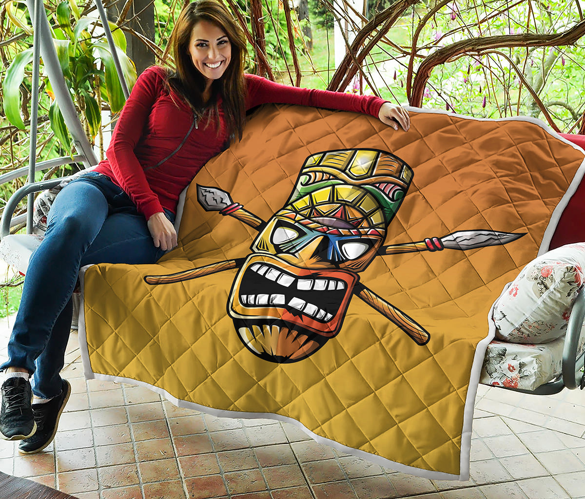 Tiki Totem Print Quilt