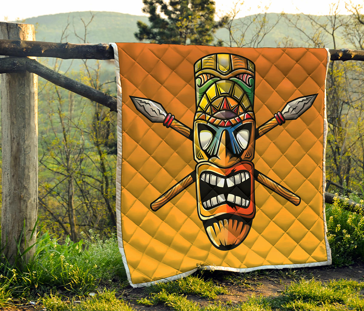 Tiki Totem Print Quilt