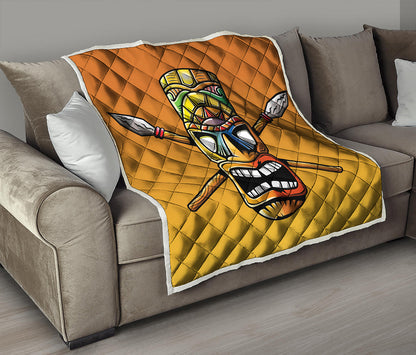 Tiki Totem Print Quilt