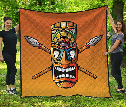 Tiki Totem Print Quilt