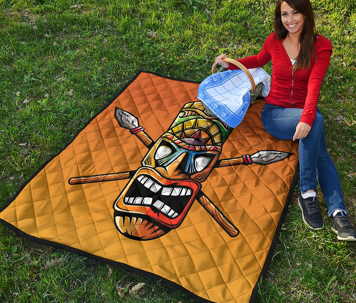 Tiki Totem Print Quilt