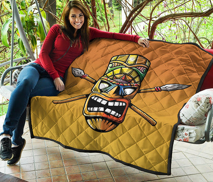 Tiki Totem Print Quilt