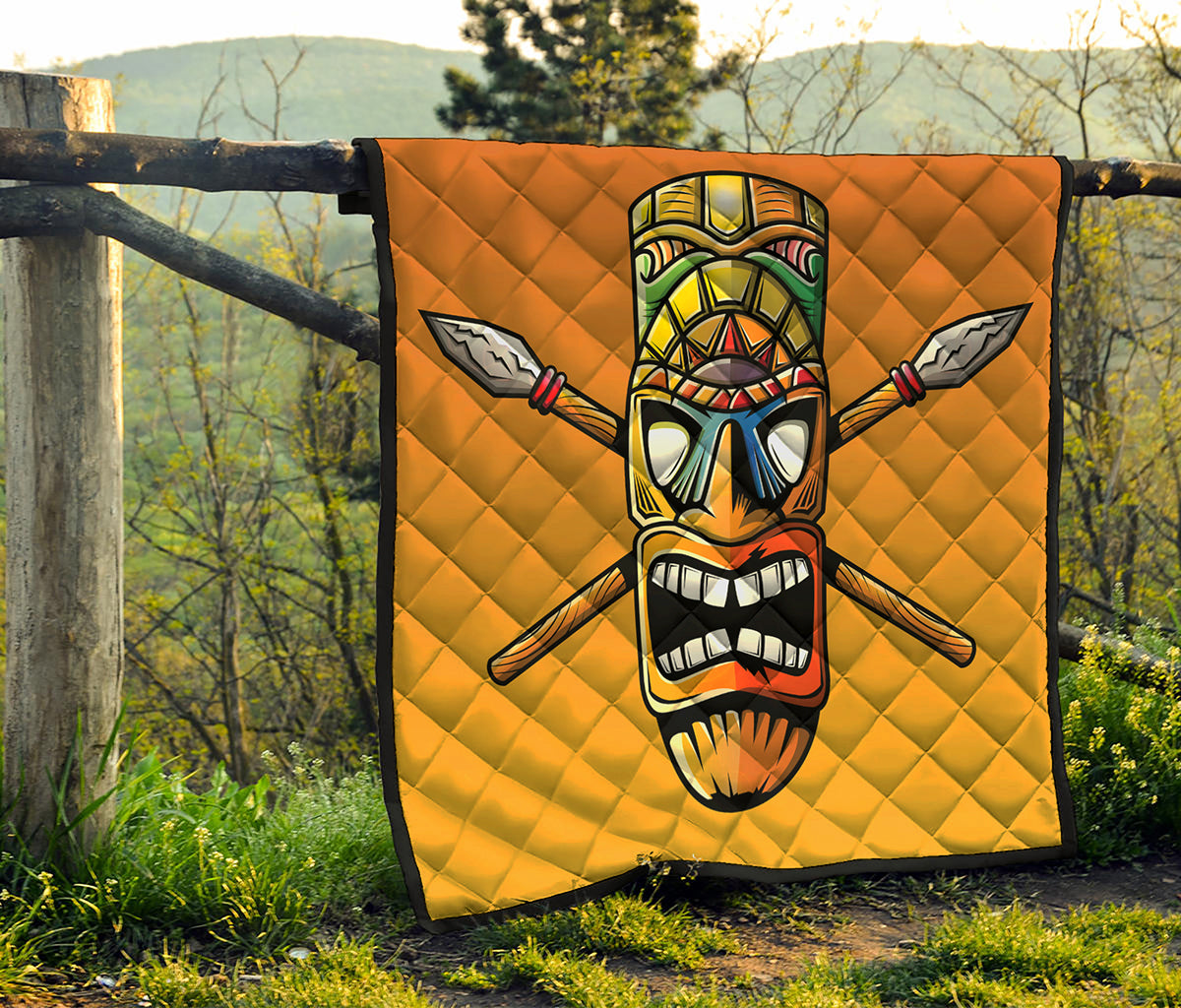 Tiki Totem Print Quilt