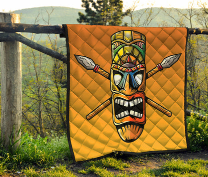 Tiki Totem Print Quilt