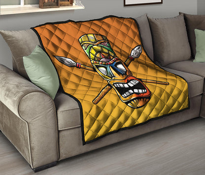 Tiki Totem Print Quilt