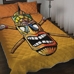 Tiki Totem Print Quilt Bed Set