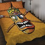 Tiki Totem Print Quilt Bed Set