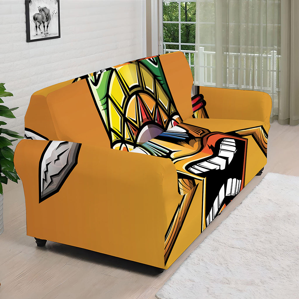 Tiki Totem Print Sofa Cover