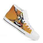 Tiki Totem Print White High Top Shoes