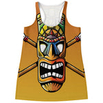 Tiki Totem Print Women's Racerback Tank Top