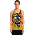 Tiki Totem Print Women's Racerback Tank Top