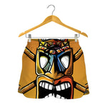 Tiki Totem Print Women's Shorts