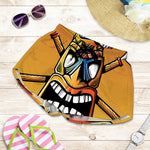 Tiki Totem Print Women's Shorts