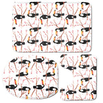 Toco Toucan Pattern Print 3 Piece Bath Mat Set