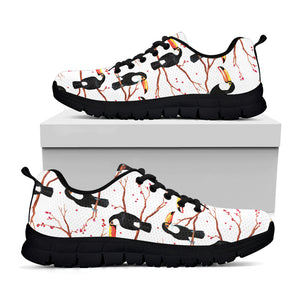 Toco Toucan Pattern Print Black Sneakers