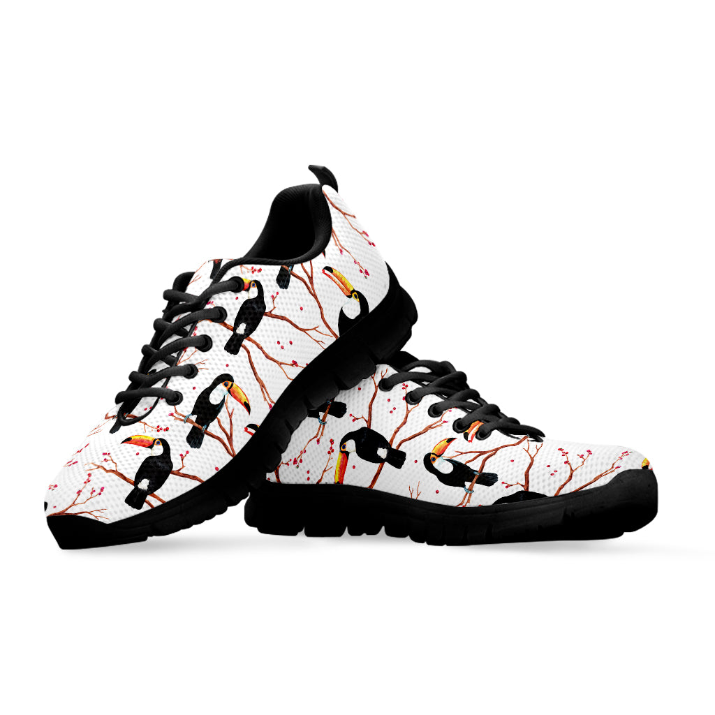 Toco Toucan Pattern Print Black Sneakers