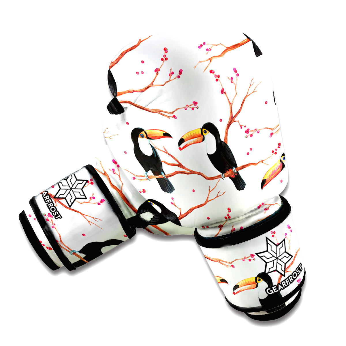 Toco Toucan Pattern Print Boxing Gloves