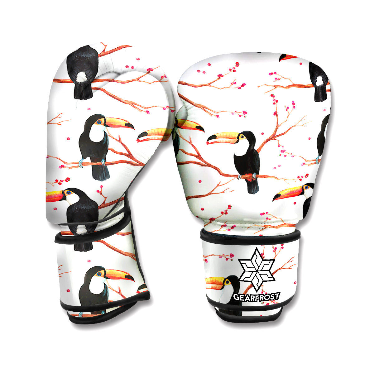 Toco Toucan Pattern Print Boxing Gloves