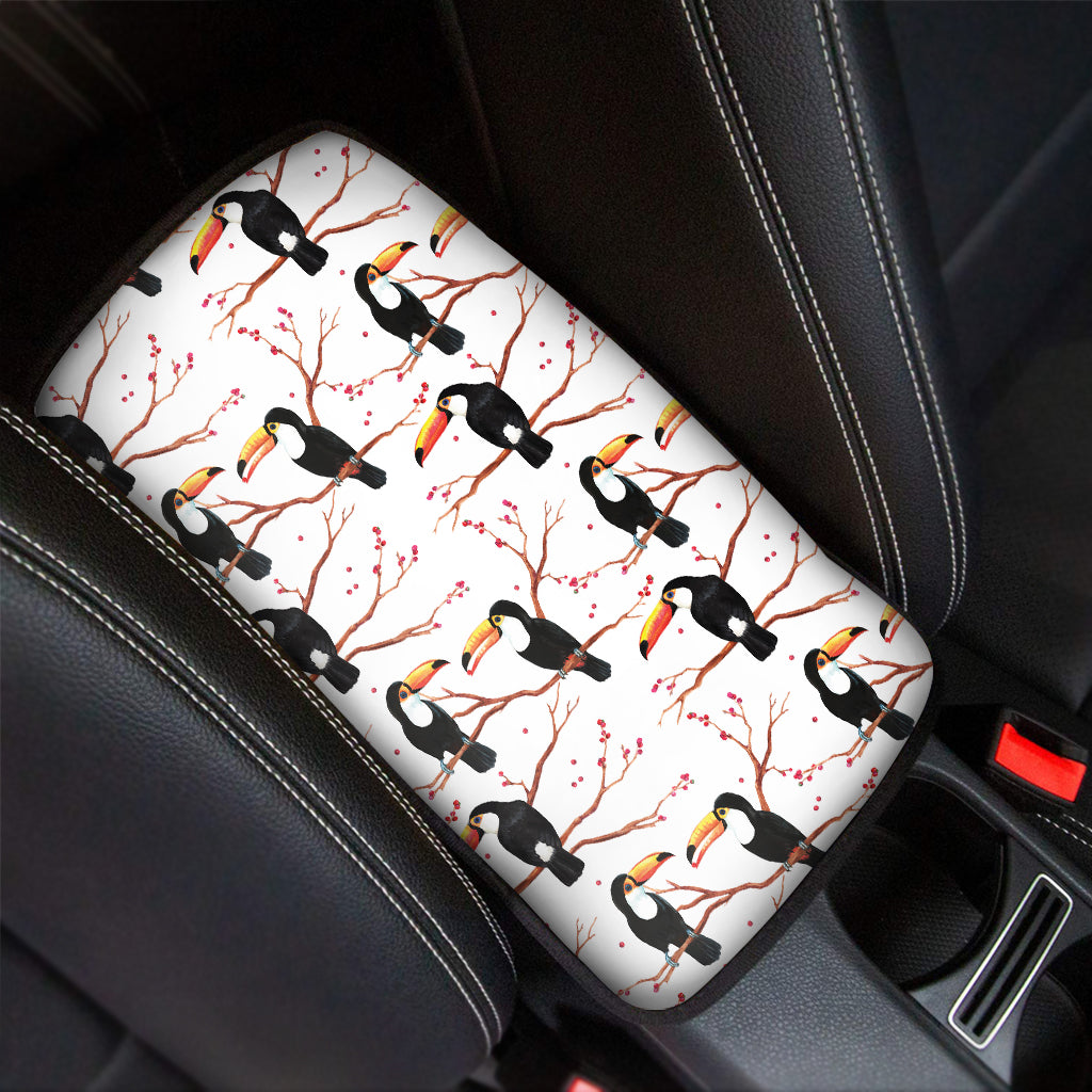 Toco Toucan Pattern Print Car Center Console Cover