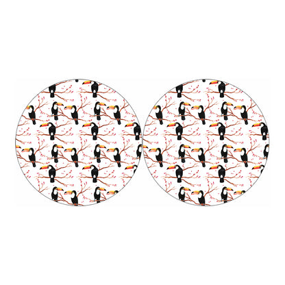 Toco Toucan Pattern Print Car Coasters