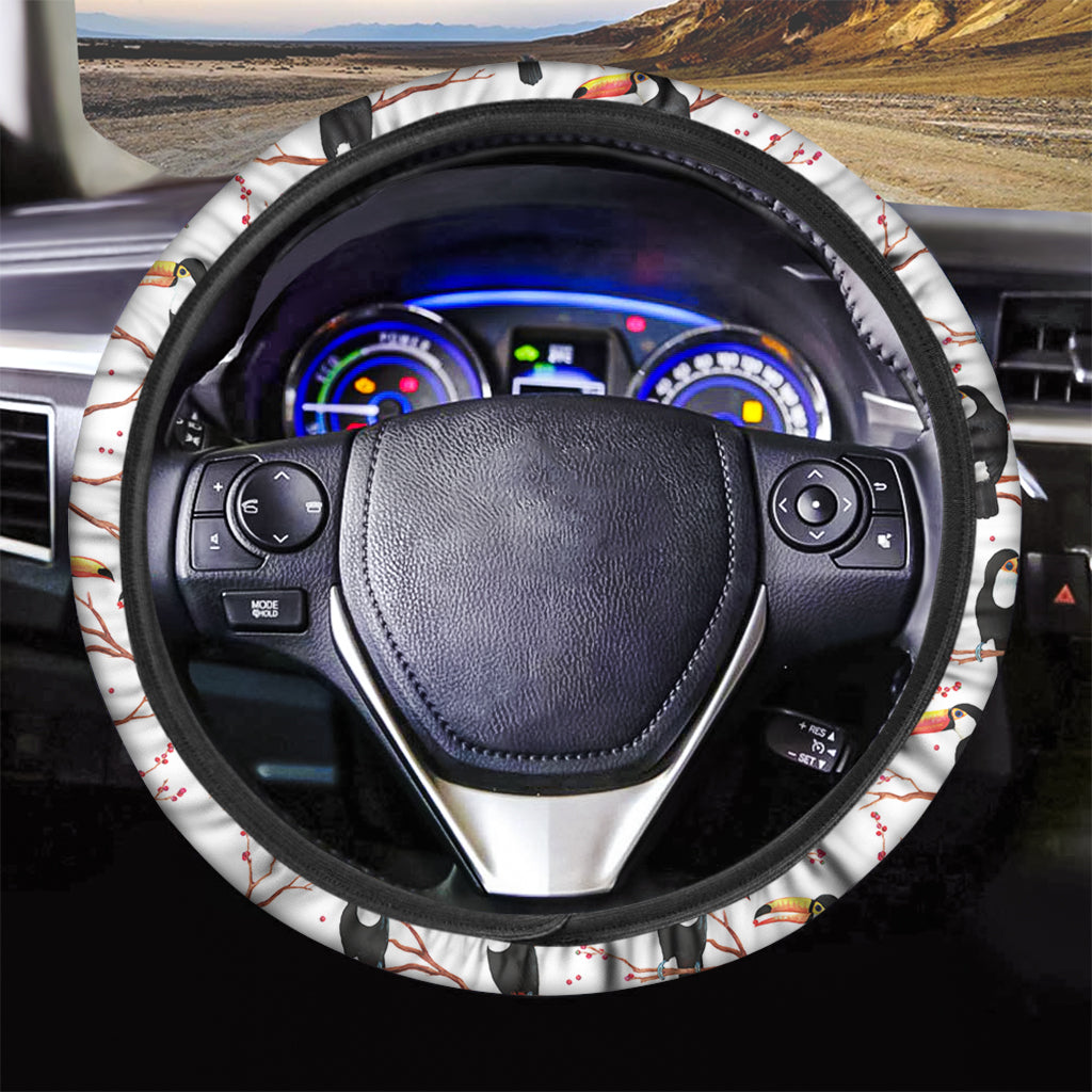 Toco Toucan Pattern Print Car Steering Wheel Cover