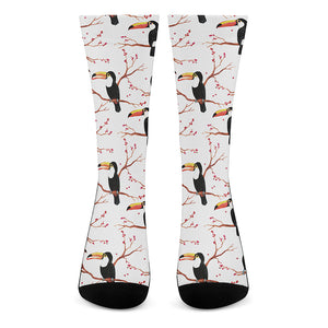 Toco Toucan Pattern Print Crew Socks