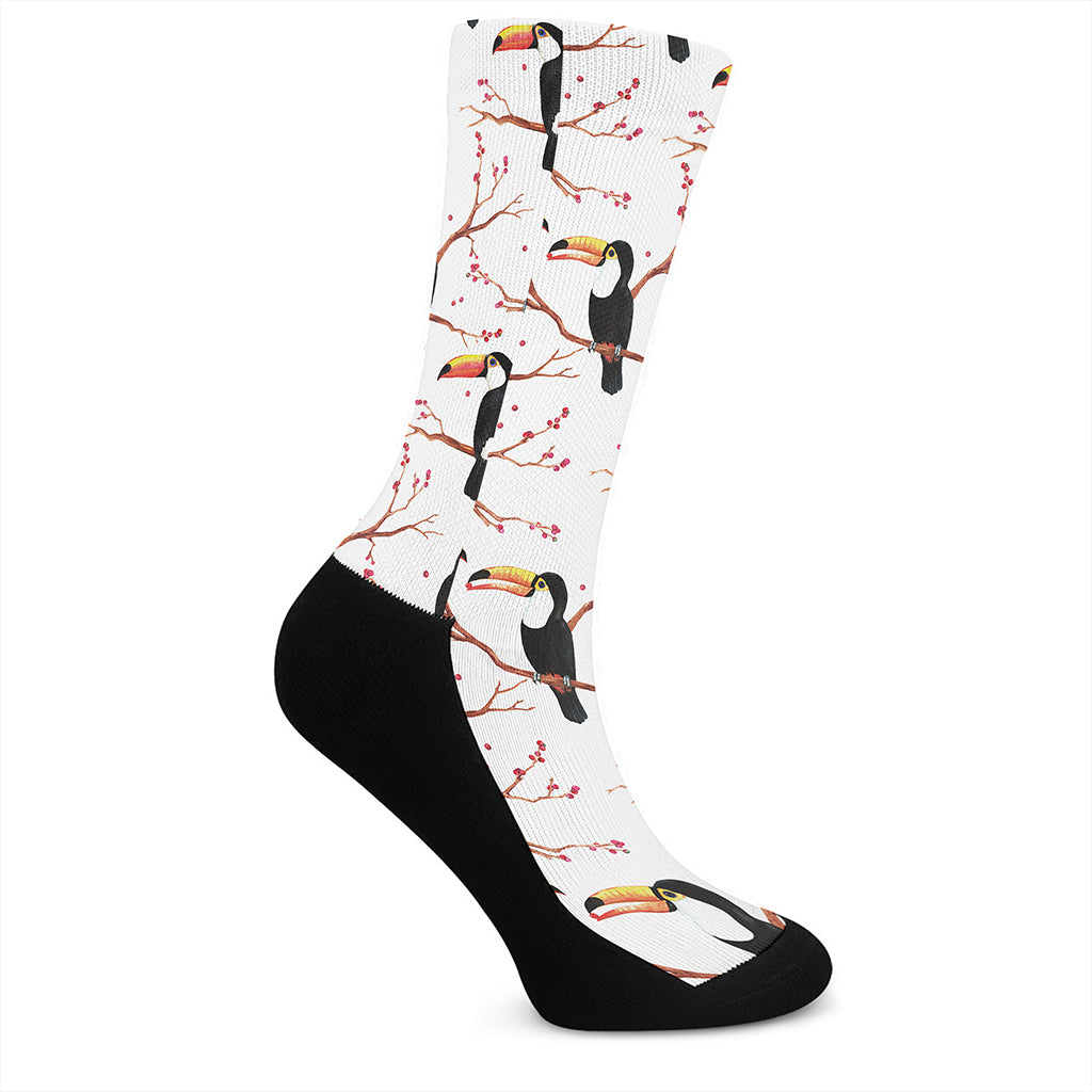 Toco Toucan Pattern Print Crew Socks